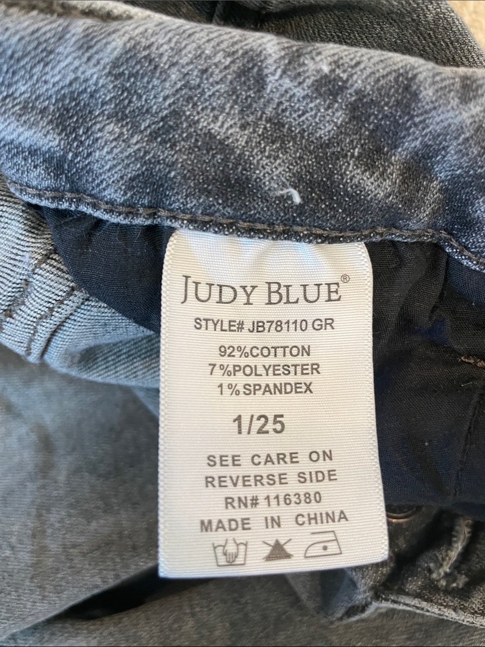 Judy Blue High-Rise Button-Fly Skinny Jeans - Charcoal Gray - Picture 6 of 14